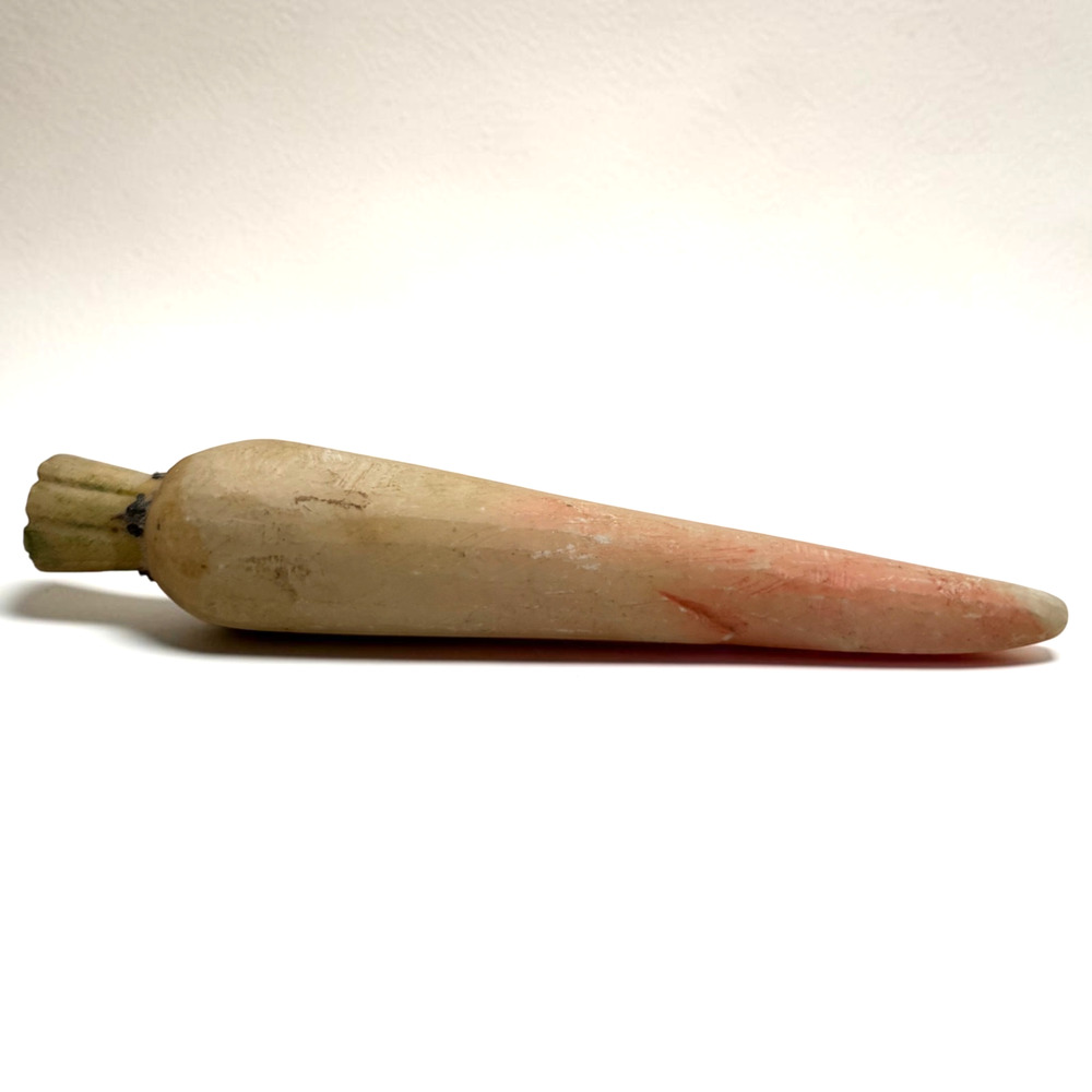 Alabaster Stone Vegetable Parsnip Parsley Root Carrot Realistic Hand Carved Rare
